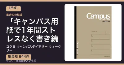 コクヨ キャンパスダイアリー ウィークリーの口コミ・評判｜キャンパス用紙で1年間ストレスなく書き続けられる【2026】