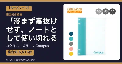 コクヨ ルーズリーフ Campusの口コミ・評判｜滲まず裏抜けせず、ノートとして使い切れる【2026】