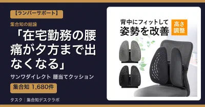 サンワダイレクト 腰当てクッションの口コミ・評判｜在宅勤務の腰痛が夕方まで出なくなる【2026】