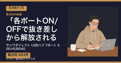 サンワダイレクト USBハブ 7ポート 400-HUB040の口コミ・評判｜各ポートON/OFFで抜き差しから解放される【2026】