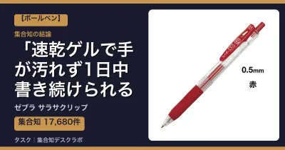 ゼブラ サラサクリップの口コミ・評判｜速乾ゲルで手が汚れず1日中書き続けられる【2026】