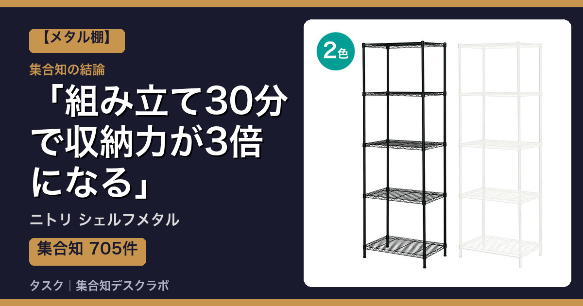 ニトリ シェルフメタルの口コミ・評判｜組み立て30分で収納力が3倍になる【2026】