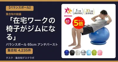 バランスボール 65cm アンチバーストの口コミ・評判｜在宅ワークの椅子がジムになる【2026】