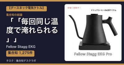 Fellow Stagg EKGの口コミ・評判｜「毎回同じ温度で淹れられる」【2026】