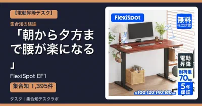 FlexiSpot EF1の口コミ・評判｜朝から夕方まで腰が楽になる【2026】