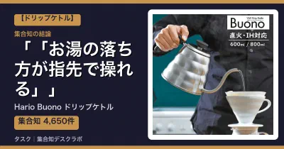 Hario Buono ドリップケトルの口コミ・評判｜「お湯の落ち方が指先で操れる」【2026】