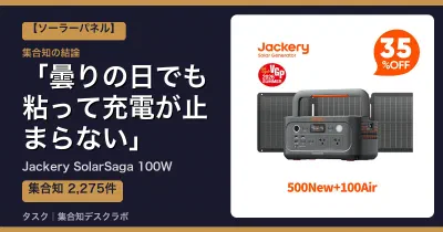 Jackery SolarSaga 100Wの口コミ・評判｜曇りの日でも粘って充電が止まらない【2026】