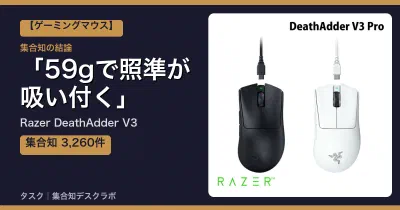 Razer DeathAdder V3の口コミ・評判｜59gで照準が吸い付く【2026】