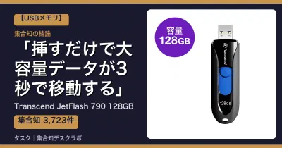 Transcend JetFlash 790 128GBの口コミ・評判｜挿すだけで大容量データが3秒で移動する【2026】